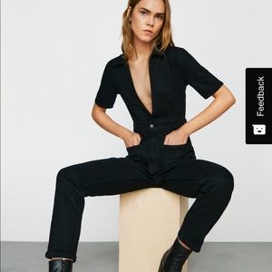 Brand New Nasty Gal Deep V Denim Romper